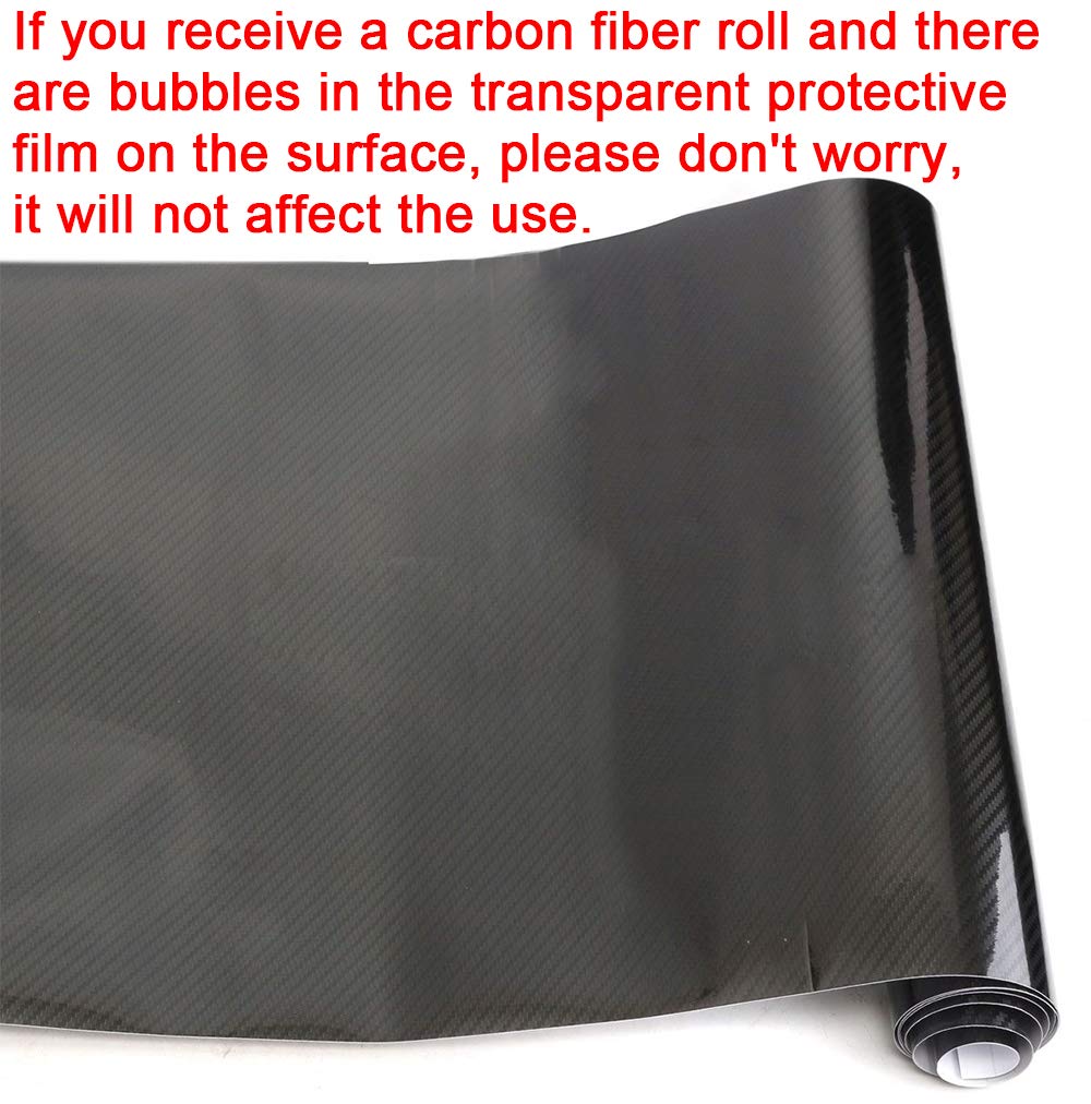 Lzlrun 5D Carbon Fiber Vinyl Wrap - Outdoor Rated For Automotive Use - 1Ft X 5Ft Including Squeegee And Black Felt Applicator