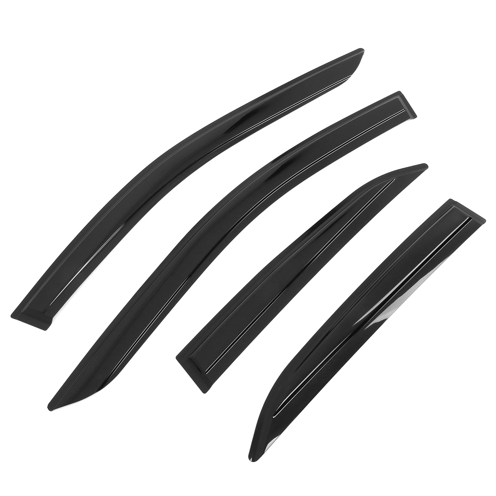 Ikon Motorsports Mugen Large Style Tape On Rain Guards, Compatible With 2018-2024 Toyota Camry, Acrylic Smoke/Tinted Window Viso