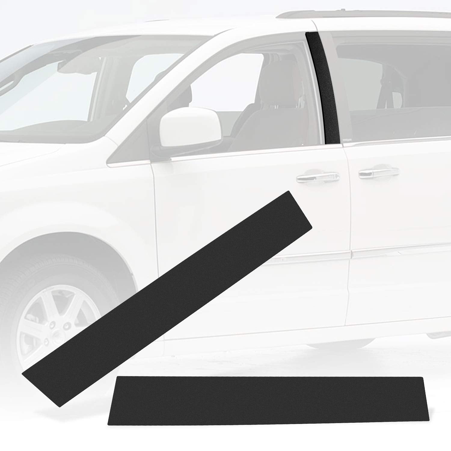 Ransoto 926-446 B Pillar Trim Door Compatible With 2008-2020 Chrysler Town Country, Dodge Grand Caravan Driver & Passenger Side Windshield Outer Molding Replaces 926-445 5020664Aa 5020665Aa