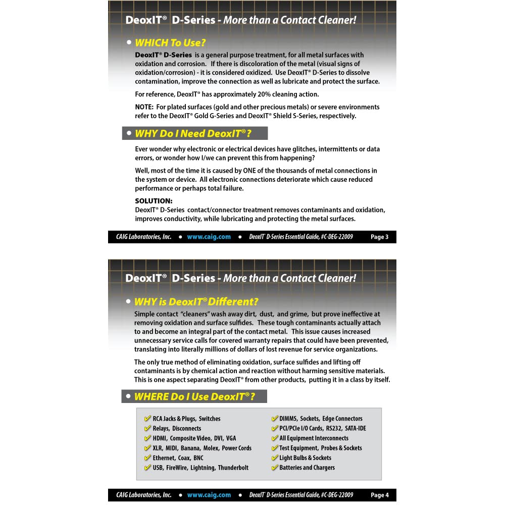 Caig Laboratories Deoxit D5S-6-Lmh Spray, More Than A Contact Cleaner, 142G, Low-Med-High Valve, Pack Of 1