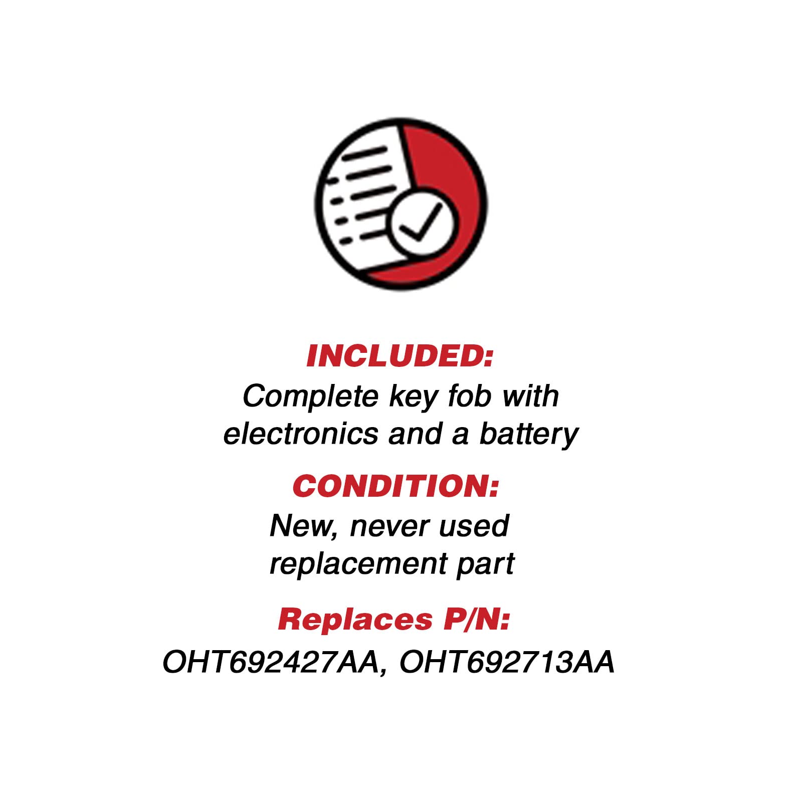 Keyless Entry Remote Key Fob For Chrysler Sebring (Oht692427Aa, Oht692713Aa)