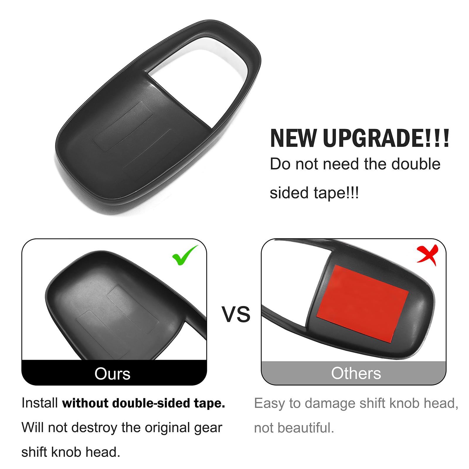 Senshine Gear Shift Knob Head Cover Trim For Dodge Charger Challenger Accessories 2015-2023 2024 Durango 2016-2025 Abs Interior