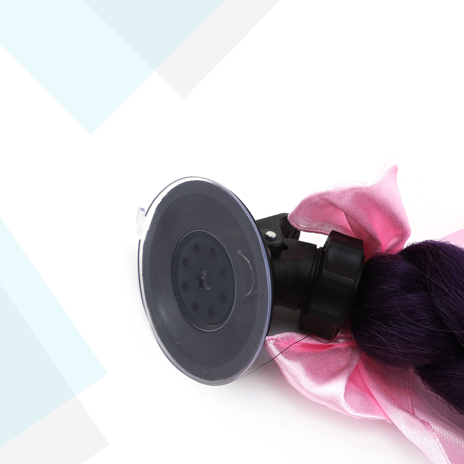 Sego 2 Pcs Helmet Pigtail Braids With Detachable Suction Cup With Bowknot Ponytails Hair For Women/Men 20 Inch (Helmet Not Inclu