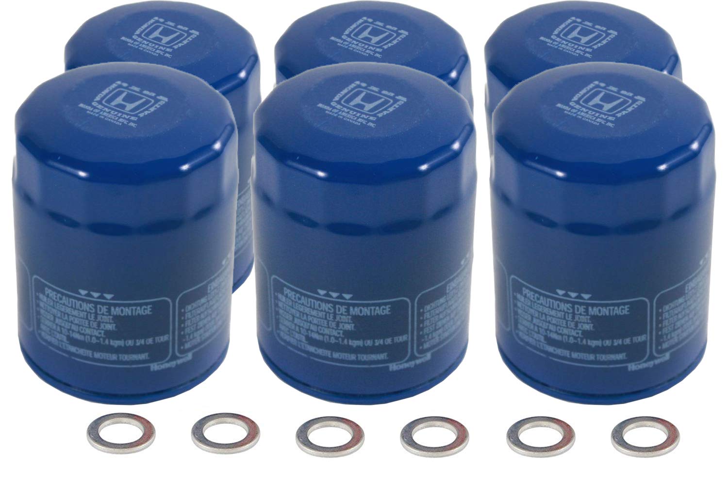 Honda 15400-PLM-A02 Oil Filters and Drain Washers Kit, Pack Of 6