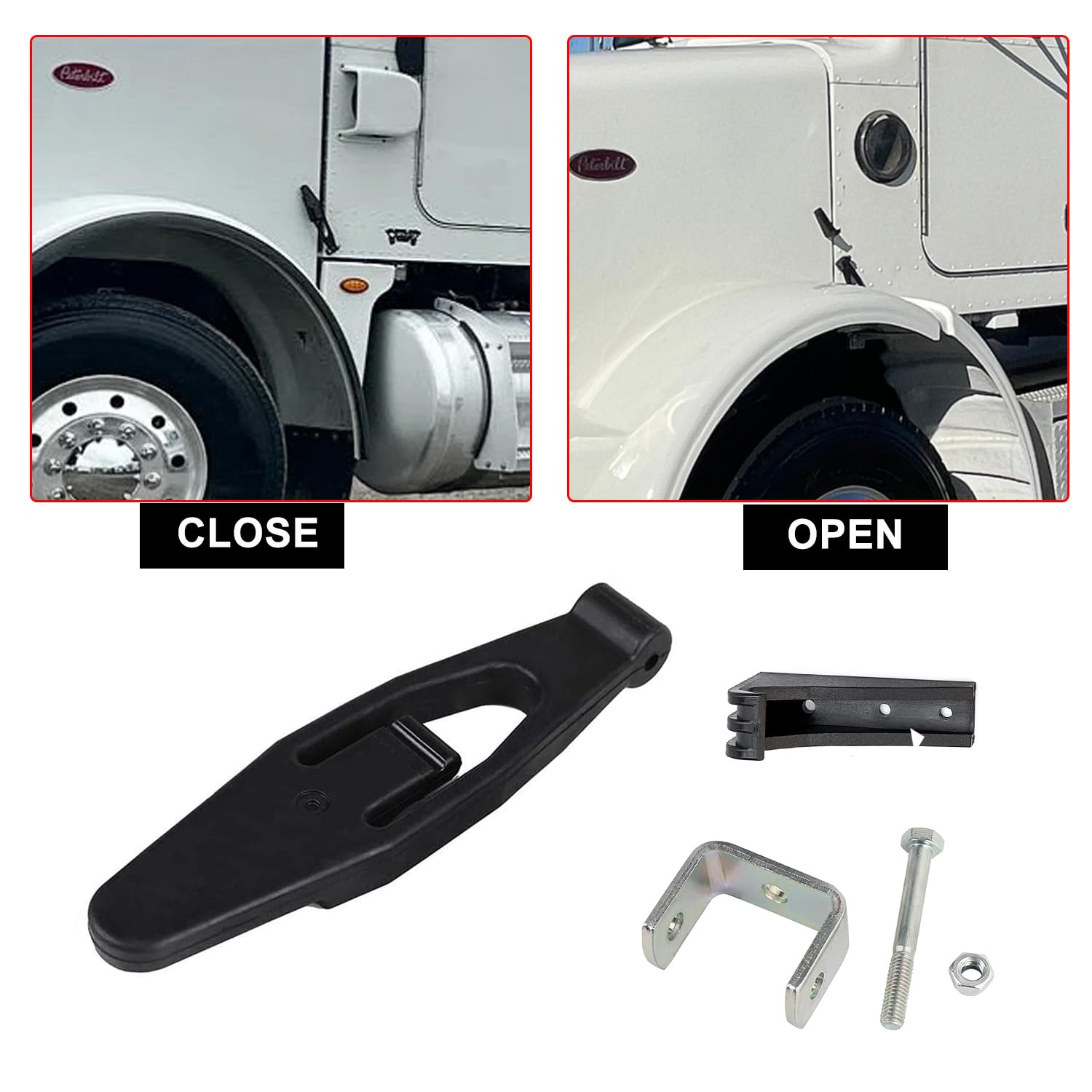 Hood Latch Base 315-5401 Compatible With Kenworth W900 T300 T600 T800 Replace L56-0001 (2Pc)