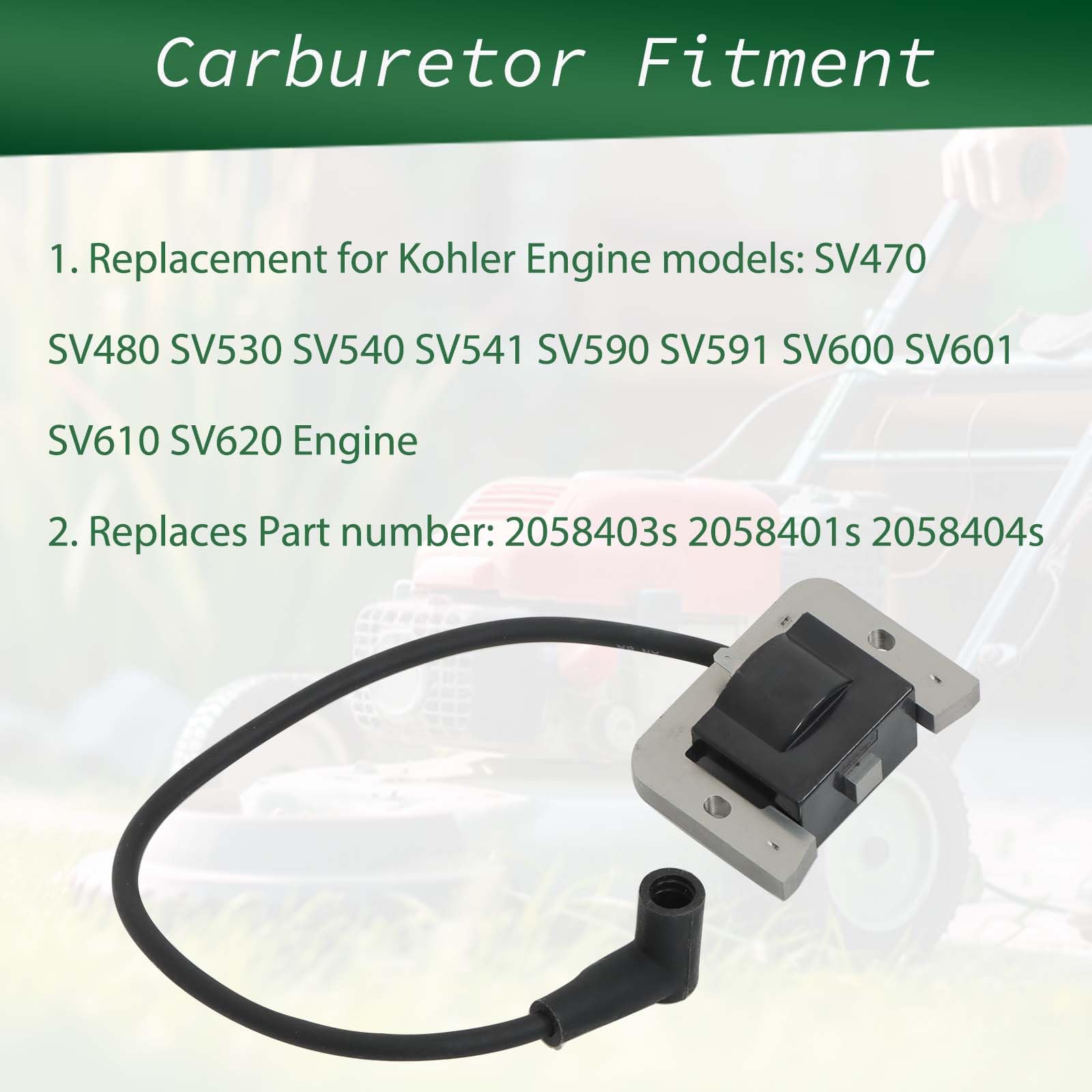 Ignition Coil Replacement For Kohler 24 584 45-S 24-584-01S Ch18 Ch20 Ch22 Ch23 Ch620 Ch621 Ch640