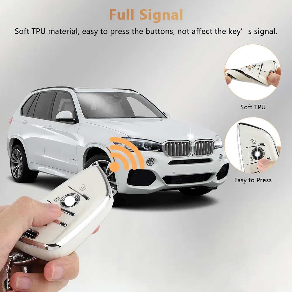 Pifoog Key Fob Cover For Bmw Soft Tpu 4 Buttons Keys Case Shell Accessories Bling Car Keychain For Bmw X1 X2 X3 X4 X5 X6 X7 3 4 5 6 7 8 Series M3 M4 M5 M8 Girly Women