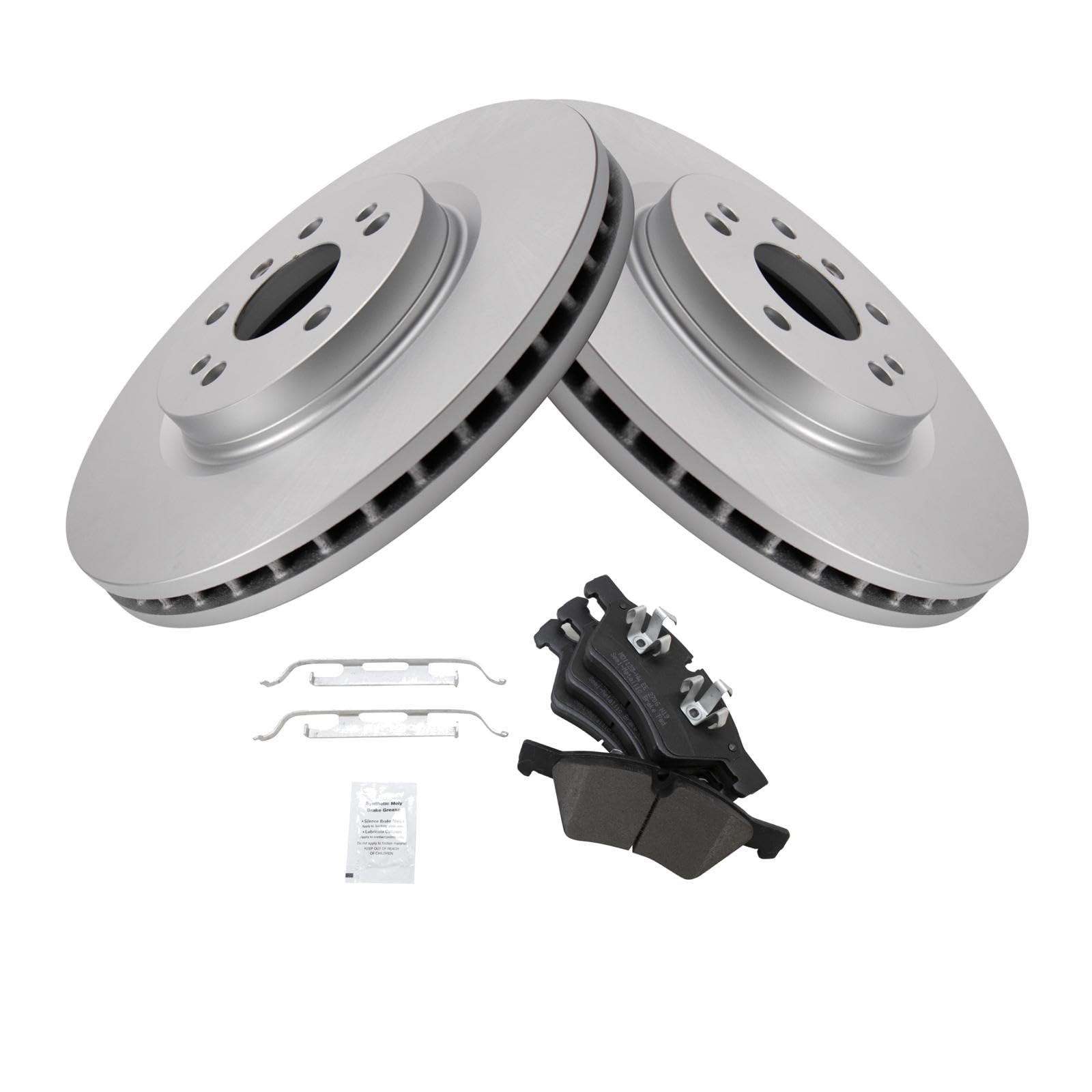 Trq Front Brake Pad & Rotor Kit Brake Pads Brake Rotor Semi-Metallic Premium G-Coated Compatible With 2007-2009 Mercedes-Benz Ml