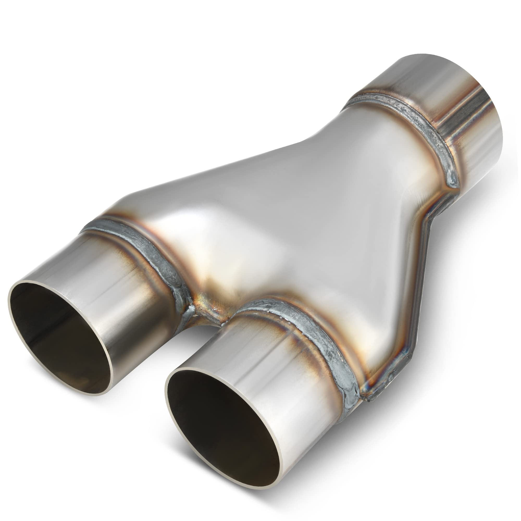 Autosaver88 Stainless Steel 3 Inch Exhaust Y Pipe, 3'' Single To 2.5'' Dual Exhaust Adapter Connector, 10'' Overall Length, Univ