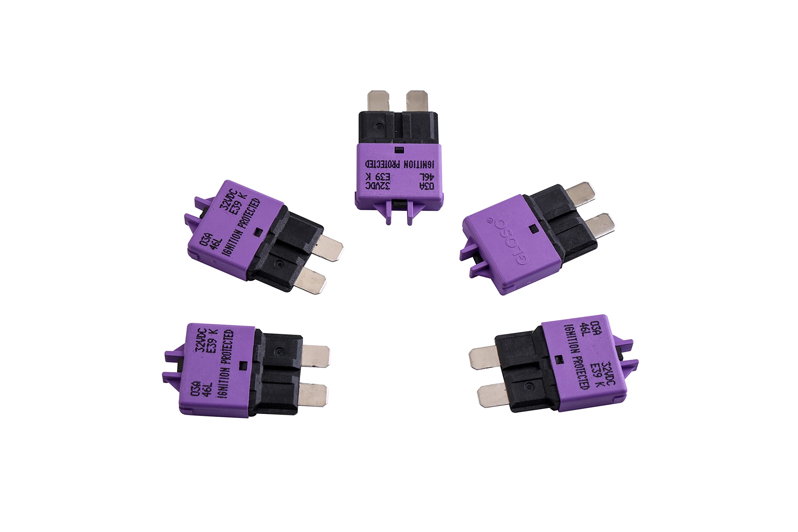 Gloso Circuit Breakers E39 Manual (T3) Reset Low Profile Atc/Ato (3A - 5 Pack)