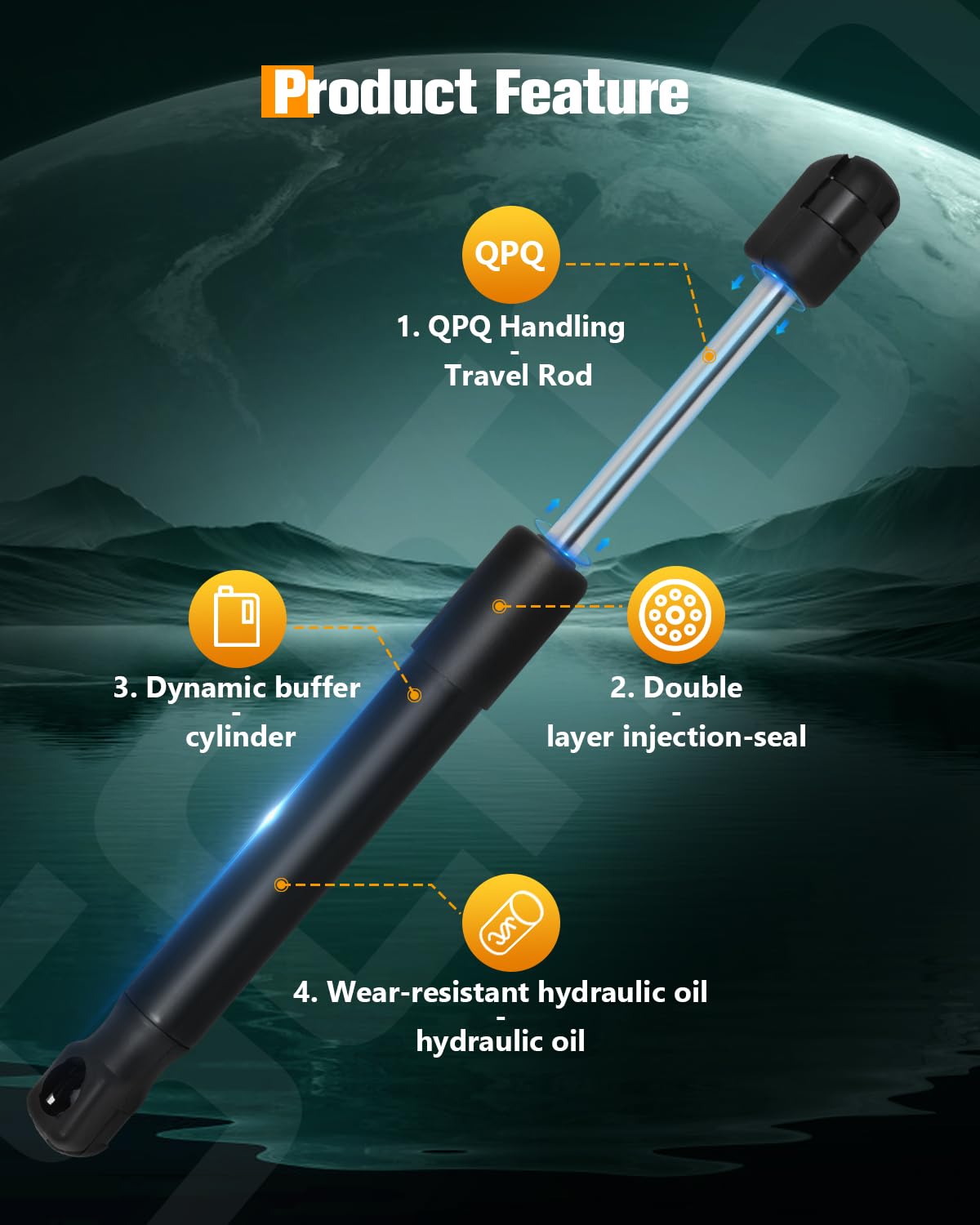 Scitoo Rear Left And Right Trunk Lift Supports Struts Gas Springs Shocks Fit For Mazda Rx-8 2004-2011 -Replace 6427(2Pc Set)