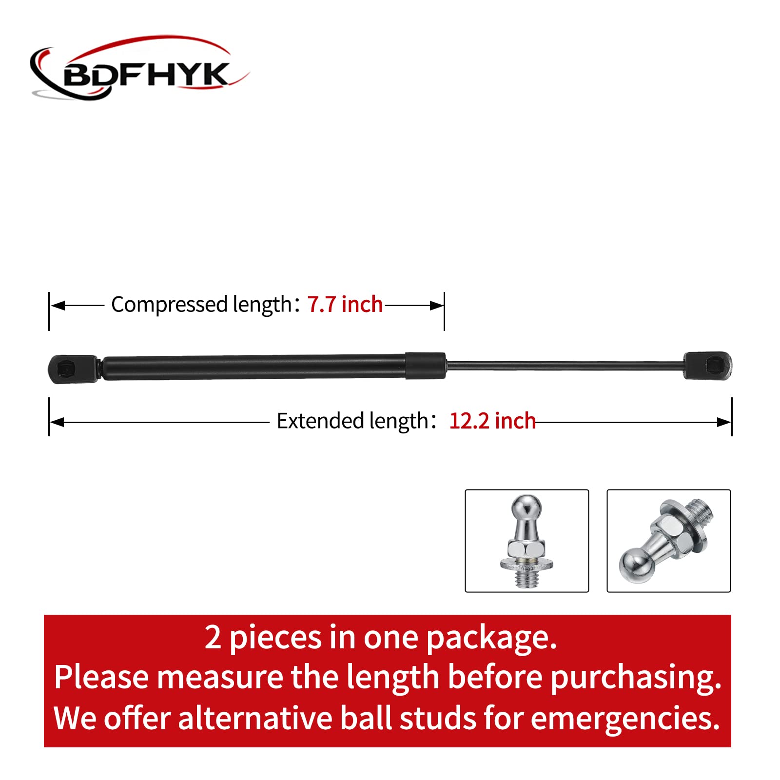 Bdfhyk C16-11028 12 Inch Gas Shocks Struts Lift Supports 40 Lbs/178N For Leer Are Camper Shell Rear Window Side Window Pickup Cab Canopy Door Tool Box, Black C1611028