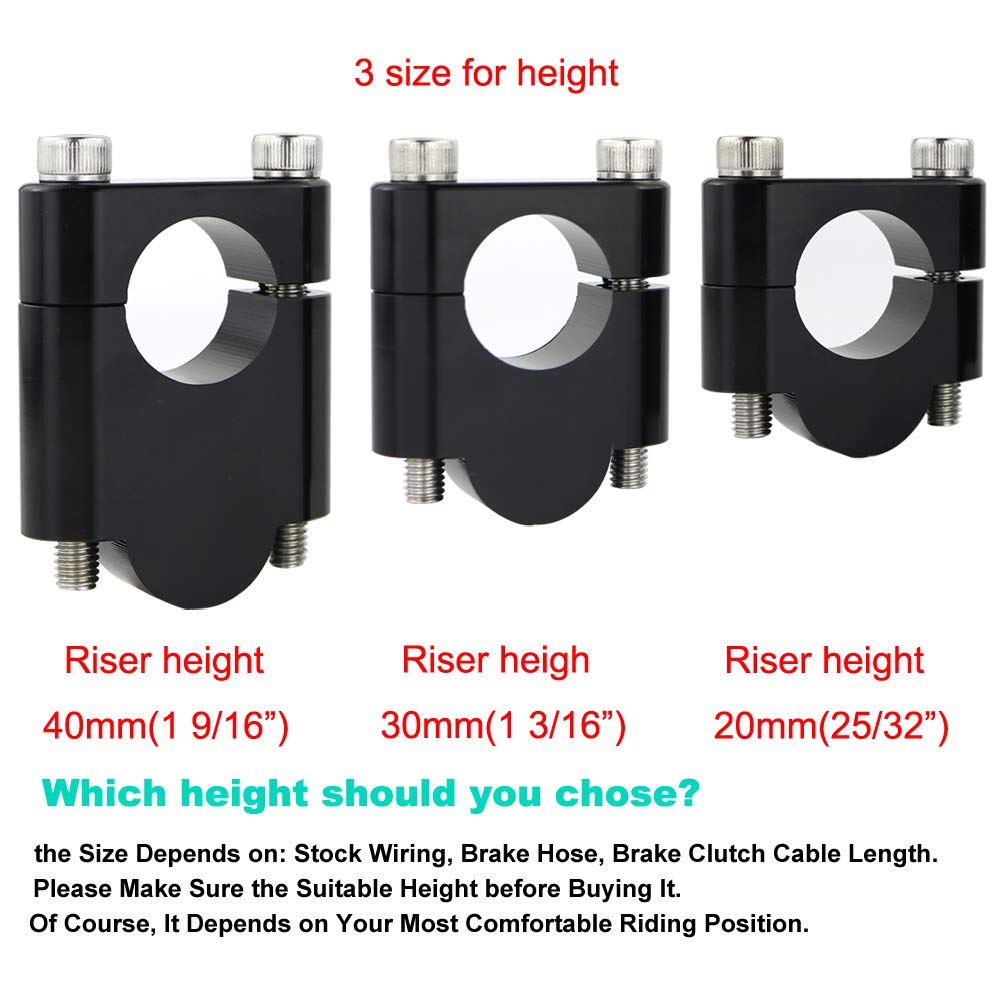 Xitomer 7/8' '(22Mm) Aftermarket Motorcycle Handlebar Risers With Clamps Atv Dirt Bike, Fit For Grom Msx125 / Crf 250L, Klr650,