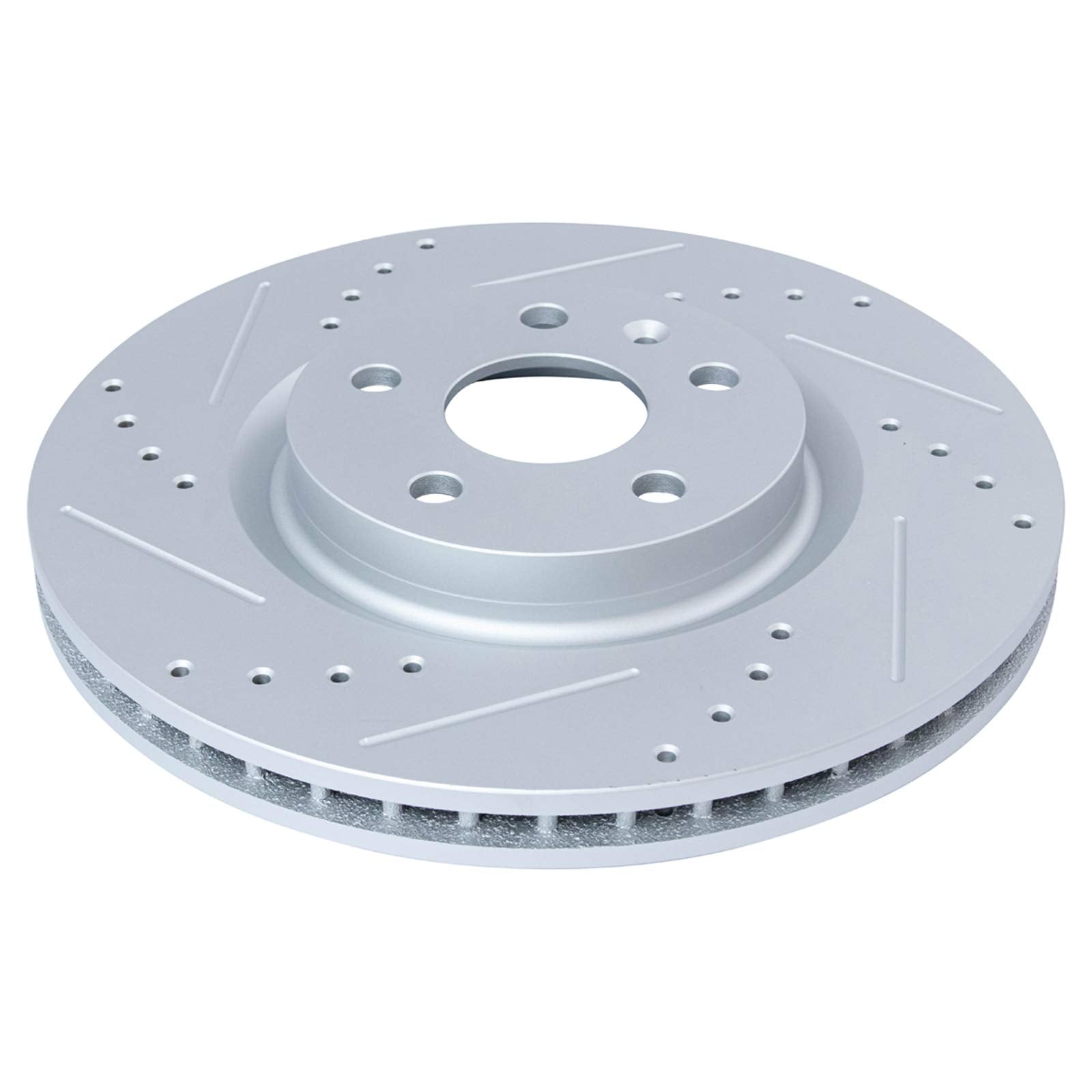 Trq Front Performance Brake Rotor Drilled Slotted Pair Compatible With 2011-2017 Chevy Caprice / 2008-2014 Cadillac Cts / 2014-2
