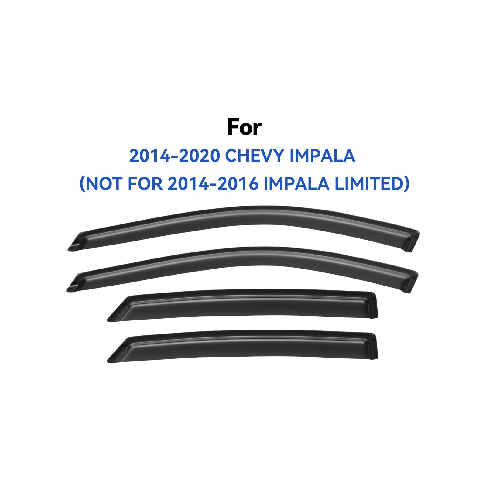 Window Visors Rain Guards for 2014-2020 Chevy Impala, Out-Channel Window Vent Wind Deflectors Visors Shades for 14-20 Impala