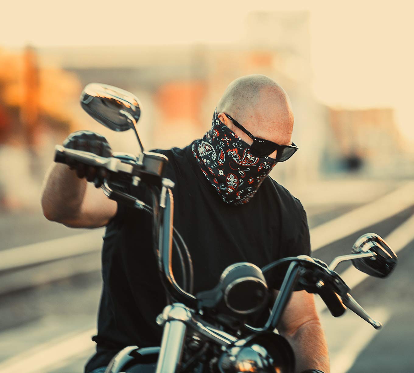 Indie Ridge Motorcycle Outdoor Face Mask - Paisley Motorcycle Ski Snowboard Winter Face Mask (Black)