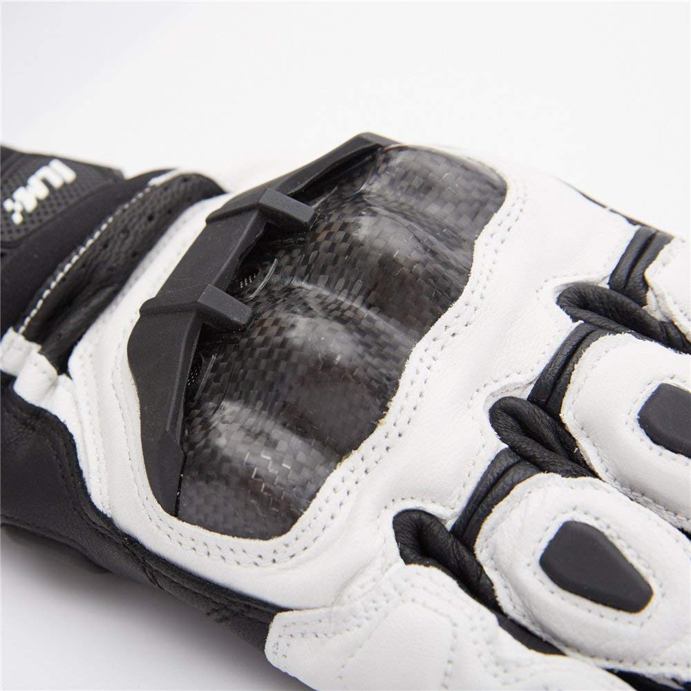 Ilm Air Flow Leather Motorcycle Gloves Touchscreen For Men And Women Model-Grc01 (Xxl, White)