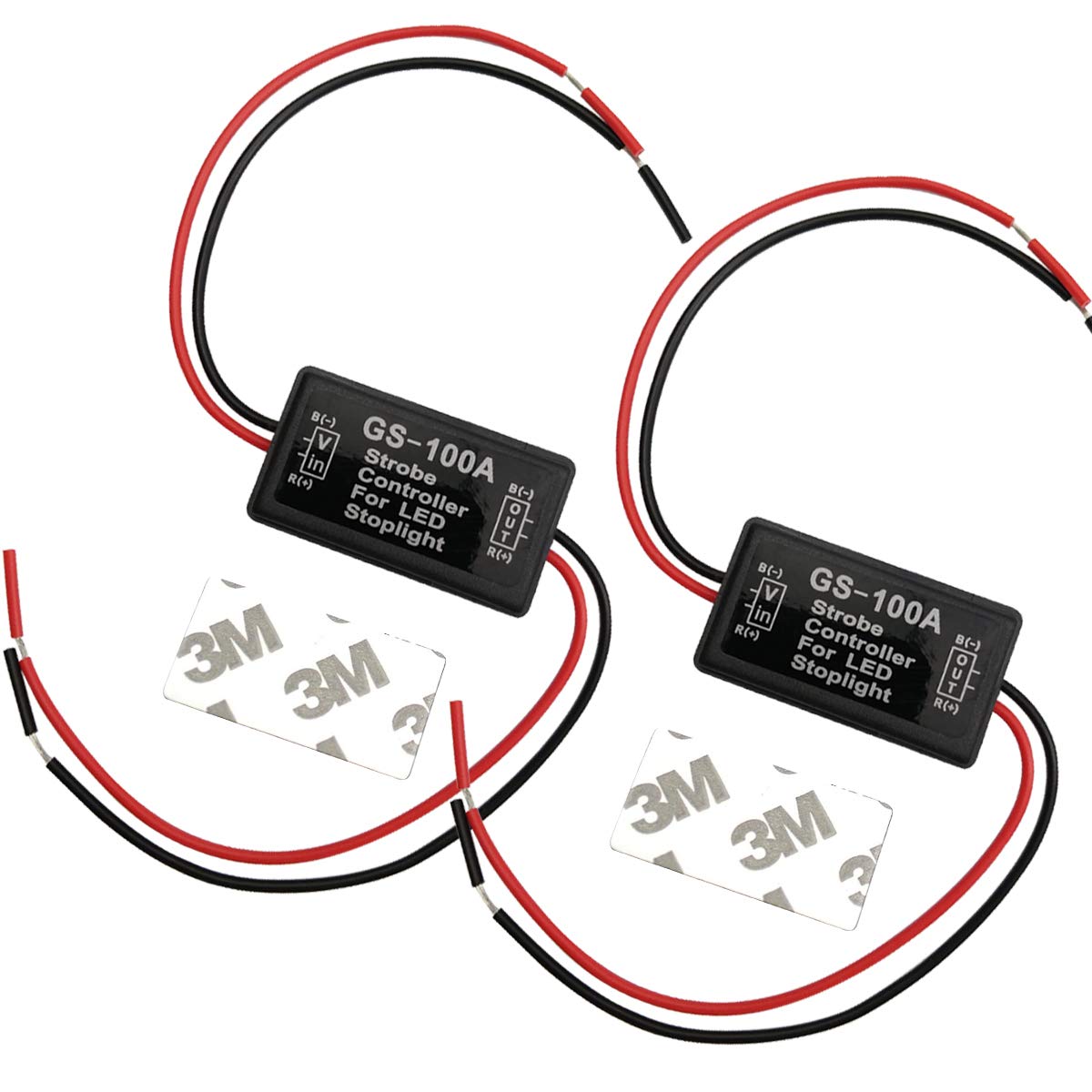 iBrightstar 9-30V Flashing Strobe Blinking Controller Flasher Module for LED Brake Tail Stop Light High Mount/3rd Brake Lights - 2Pack