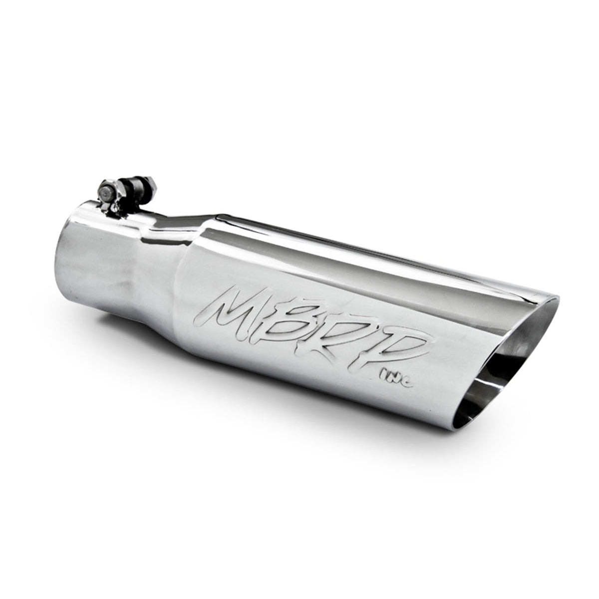 MBRP T5106 3.5'' O.D. 2.5'' Inlet 12'' Length T304 Stainless Steel Dual Wall Angled Exhaust Tip