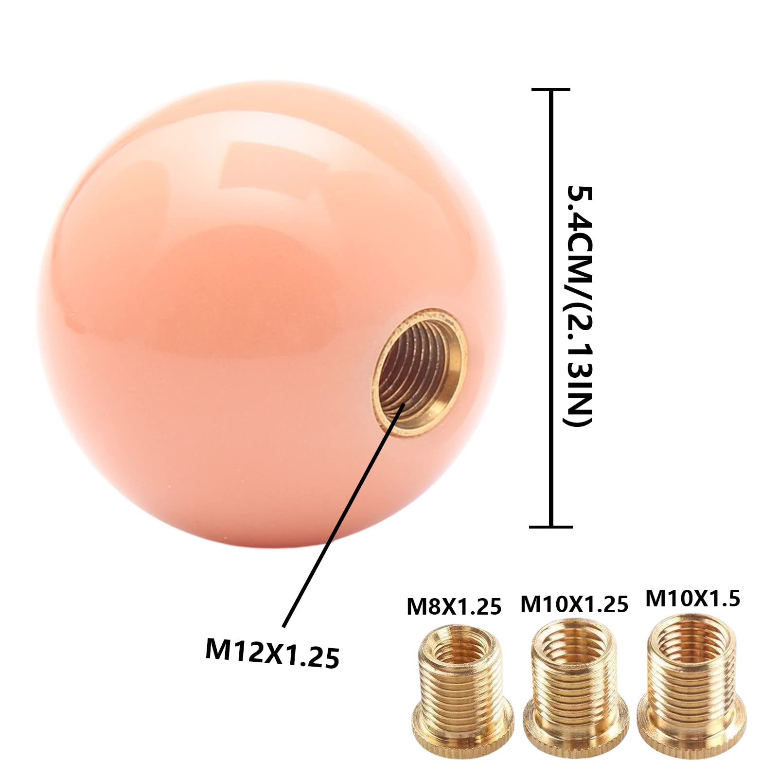 Yiuiy Round Ball Shift Knob Universal Luminous Gear Shift Knob 5 6 Speed For Manual Automatic Vehicles With Adapters (Pink To Re