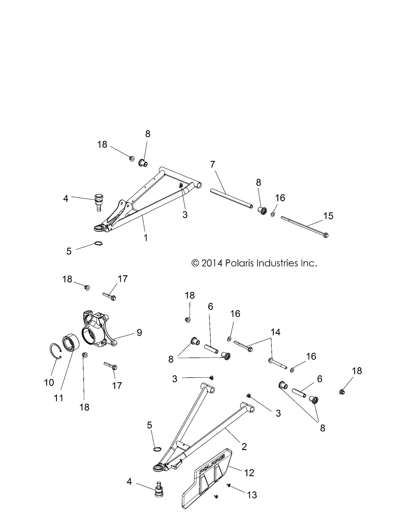 Polaris Off Road Hub Carrier, Front, Left, Genuine OEM Part 5139976, Qty 1