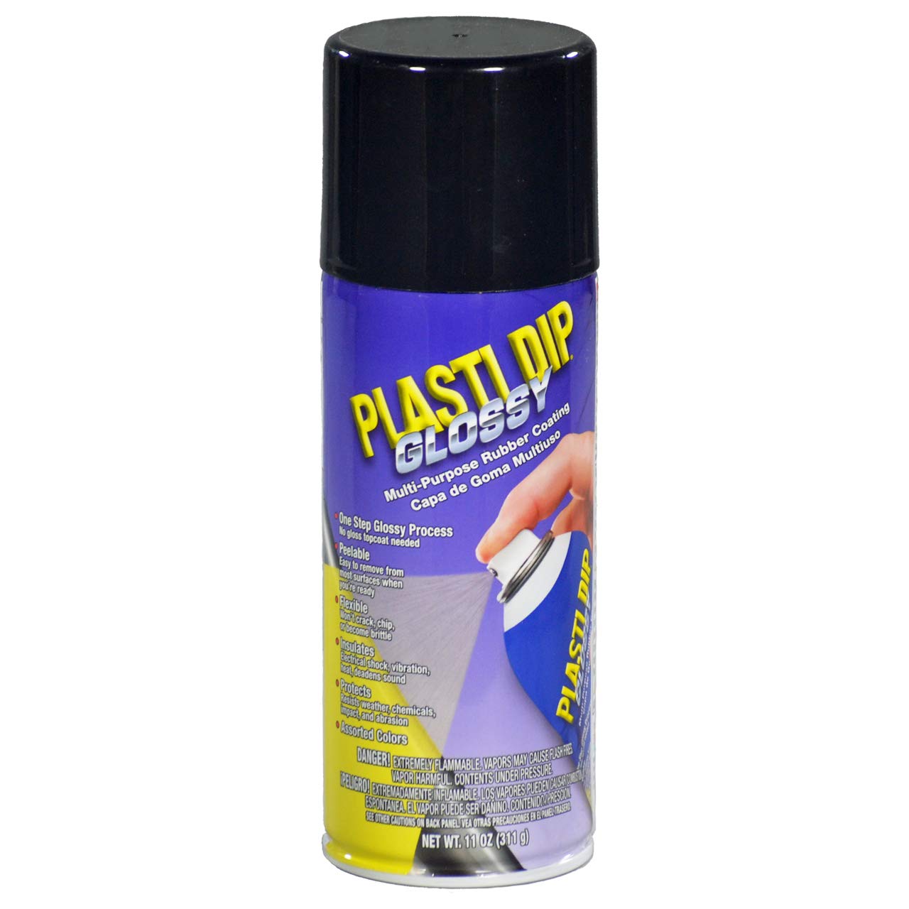 Plasti Dip Glossy Black, 11 Oz Aerosol, Case Of 6 - Combines Both Color Coat And Gloss Finish