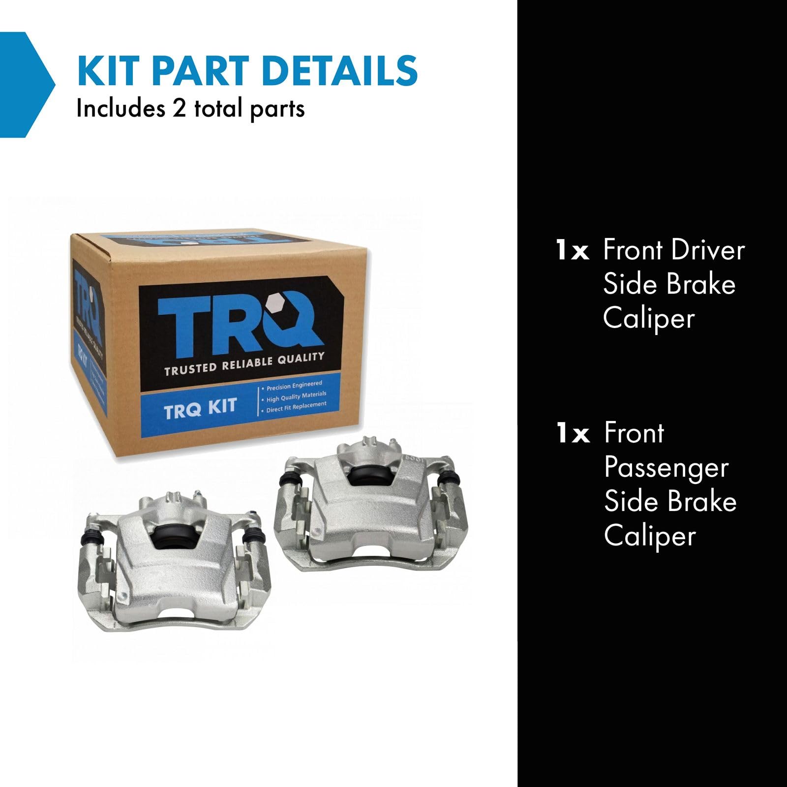 Trq Front Brake Caliper Set Compatible With 2011-2015 Chevrolet Cruze 2016 Cruze Limited 2012-2017 Sonic