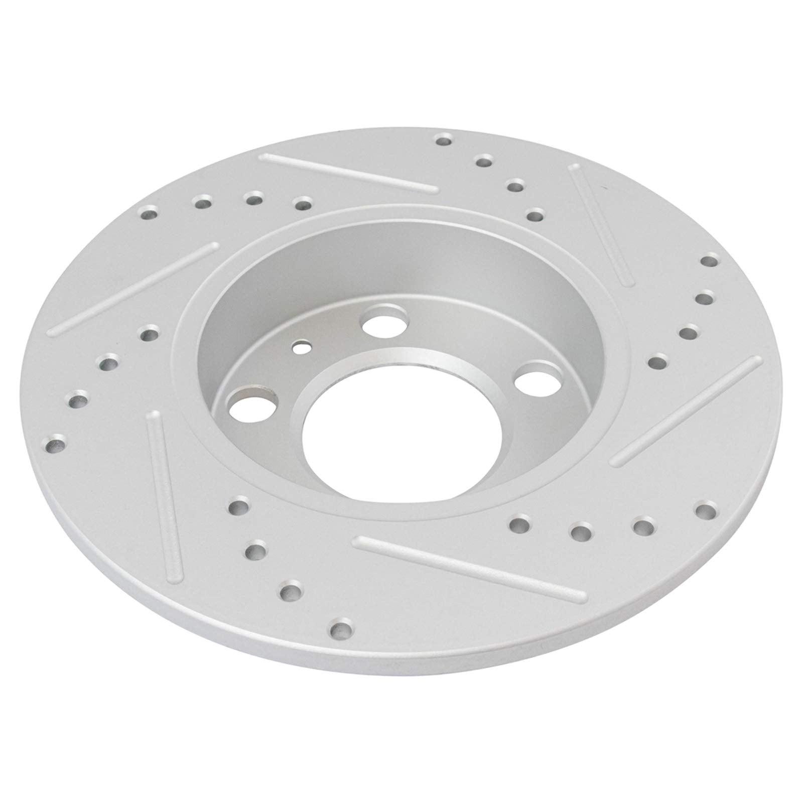 Trq Rear Performance Brake Rotors Set Solid Premium G-Coated Cross Drilled & Slotted Compatible With 2000-2006 Audi Tt 1998-2010