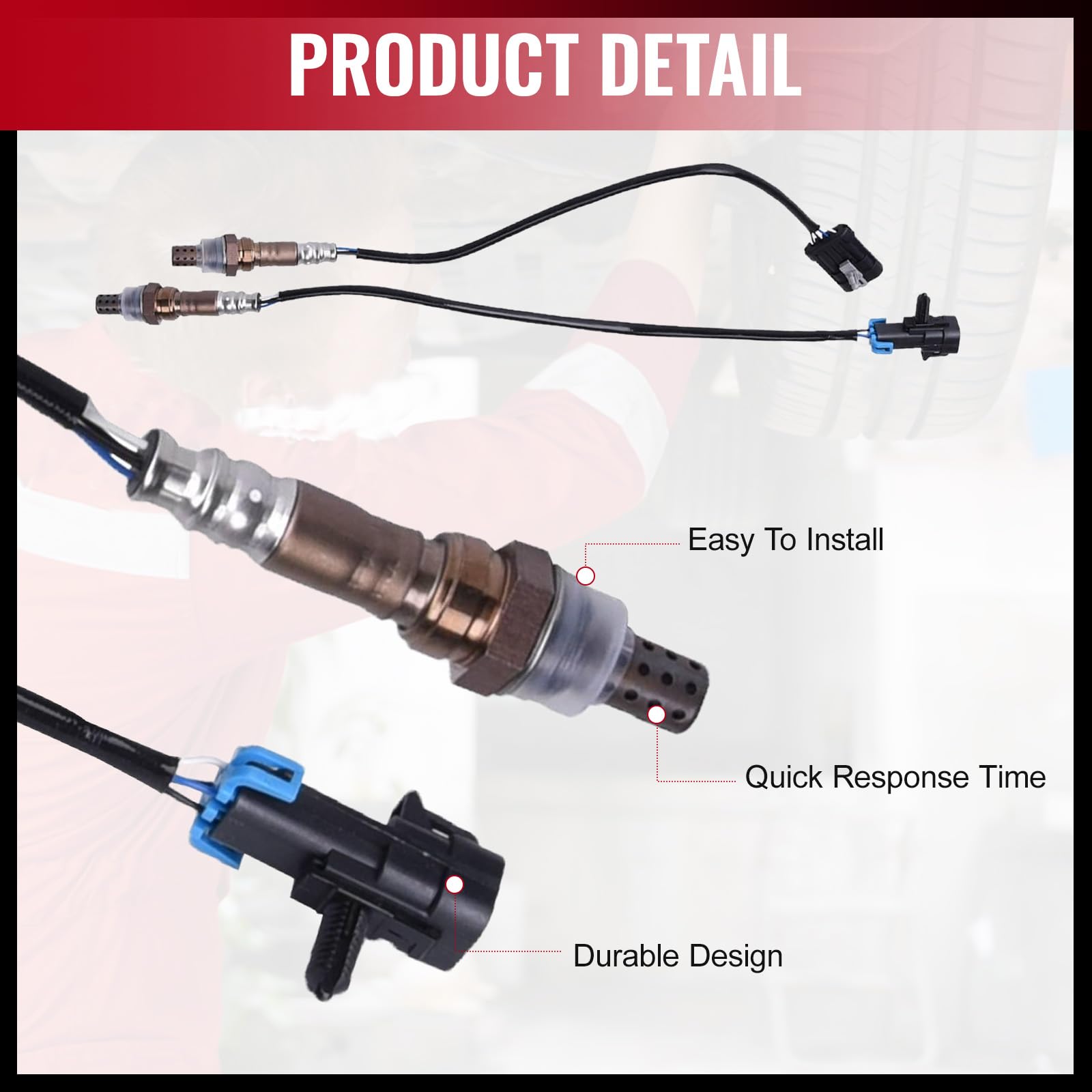 Bapmic Upstream Downstream Oxygen O2 Sensor 96 97 98 Chevrolet Silverado 1500 9617178, 234-4012, SG454 SG236, 13474, 234-4018 for 17 pan Bolts 4l80e Transmission (Set of 4)