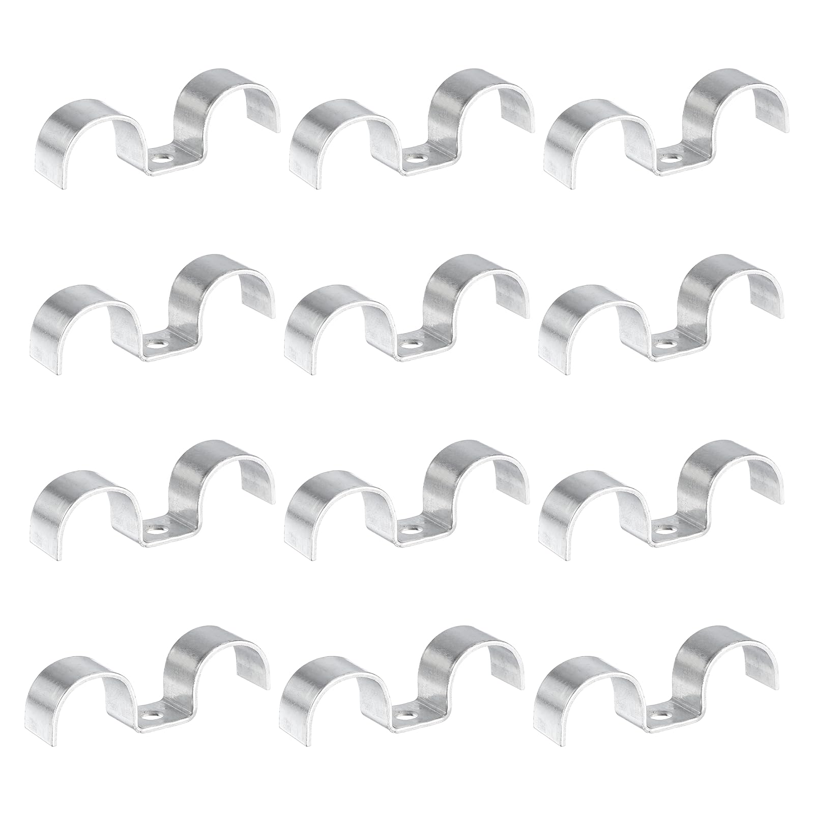HARFINGTON 12Pcs Stainless Steel Double Line Clamp 25 mm / 1 inch Fuel Lines Clips M-Shape Mounting Clip for Brake Fuel Lines Tu