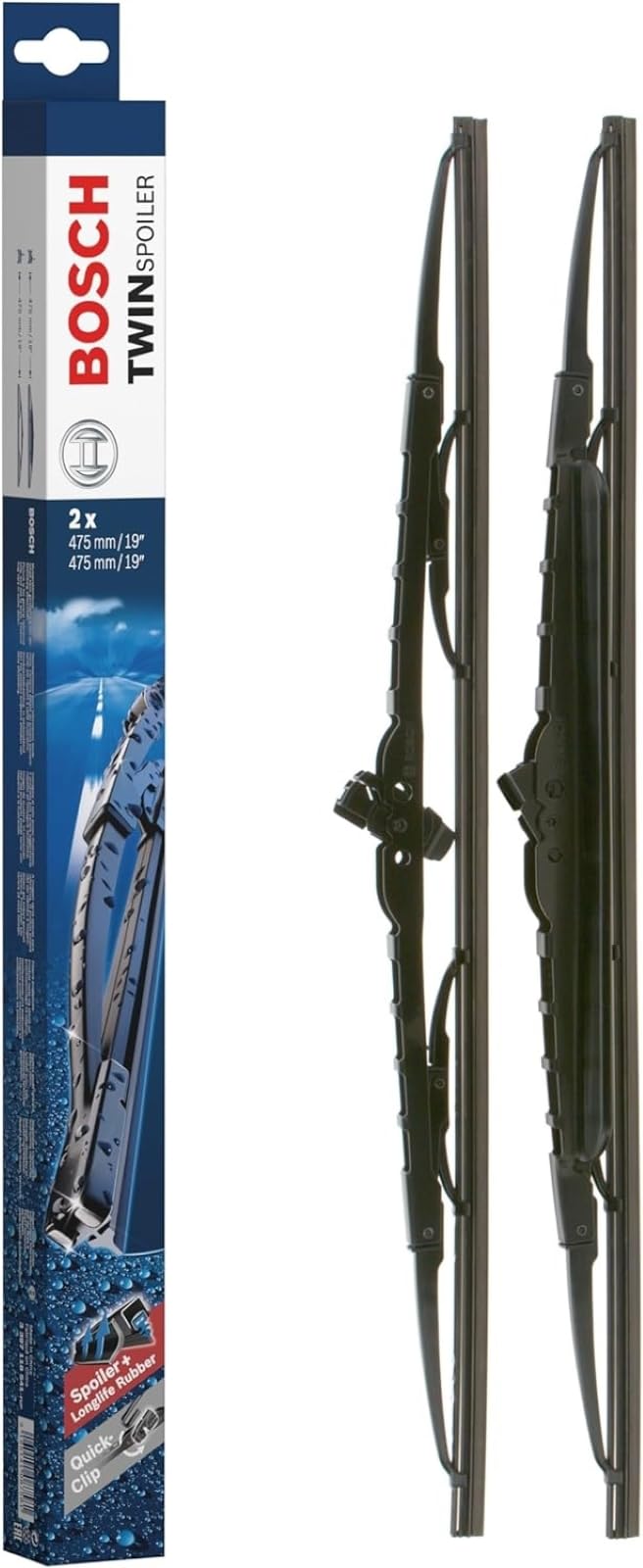 Bosch 3397118541 Twin Spoiler Original Equipment Replacement Wiper Blade - 19'/19' (Set Of 2)