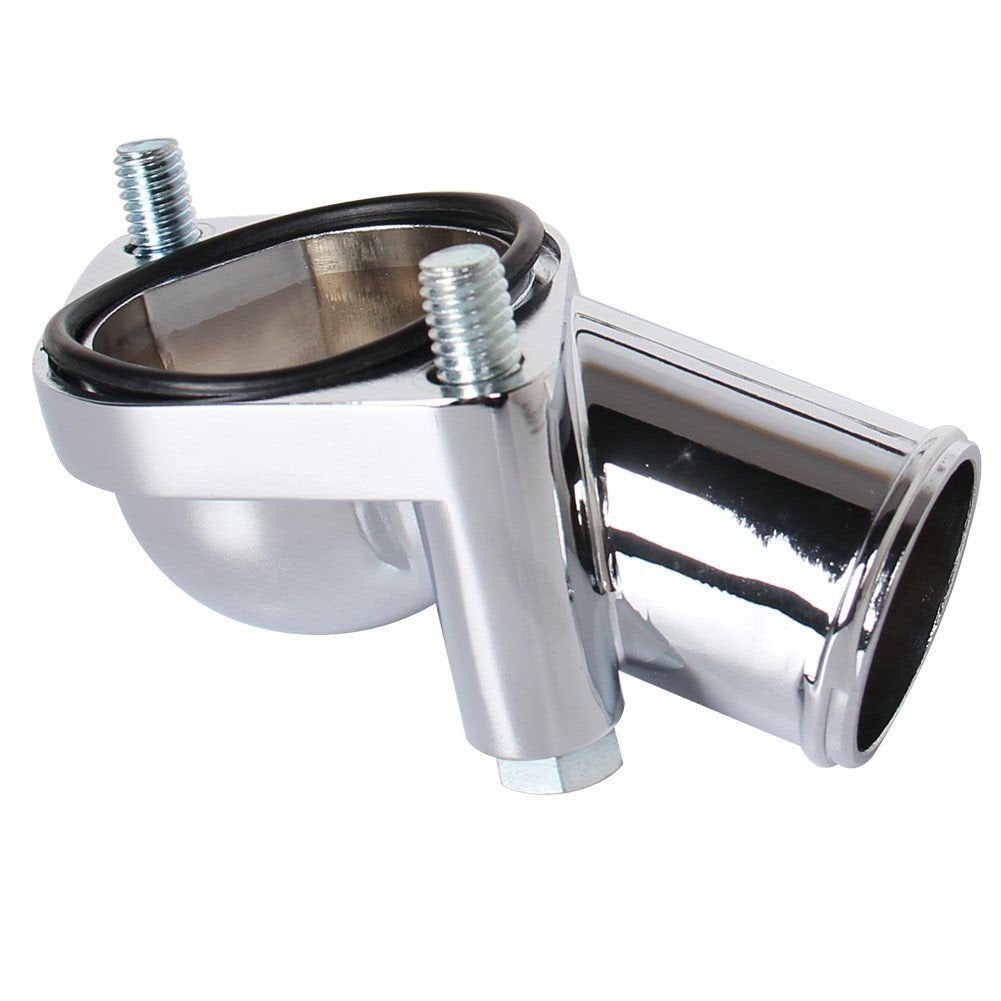 Carbole 21 Degree Chrome Water Neck Thermostat Housing Fit For Chevy V8 5.7L 350 454 Small Big Block