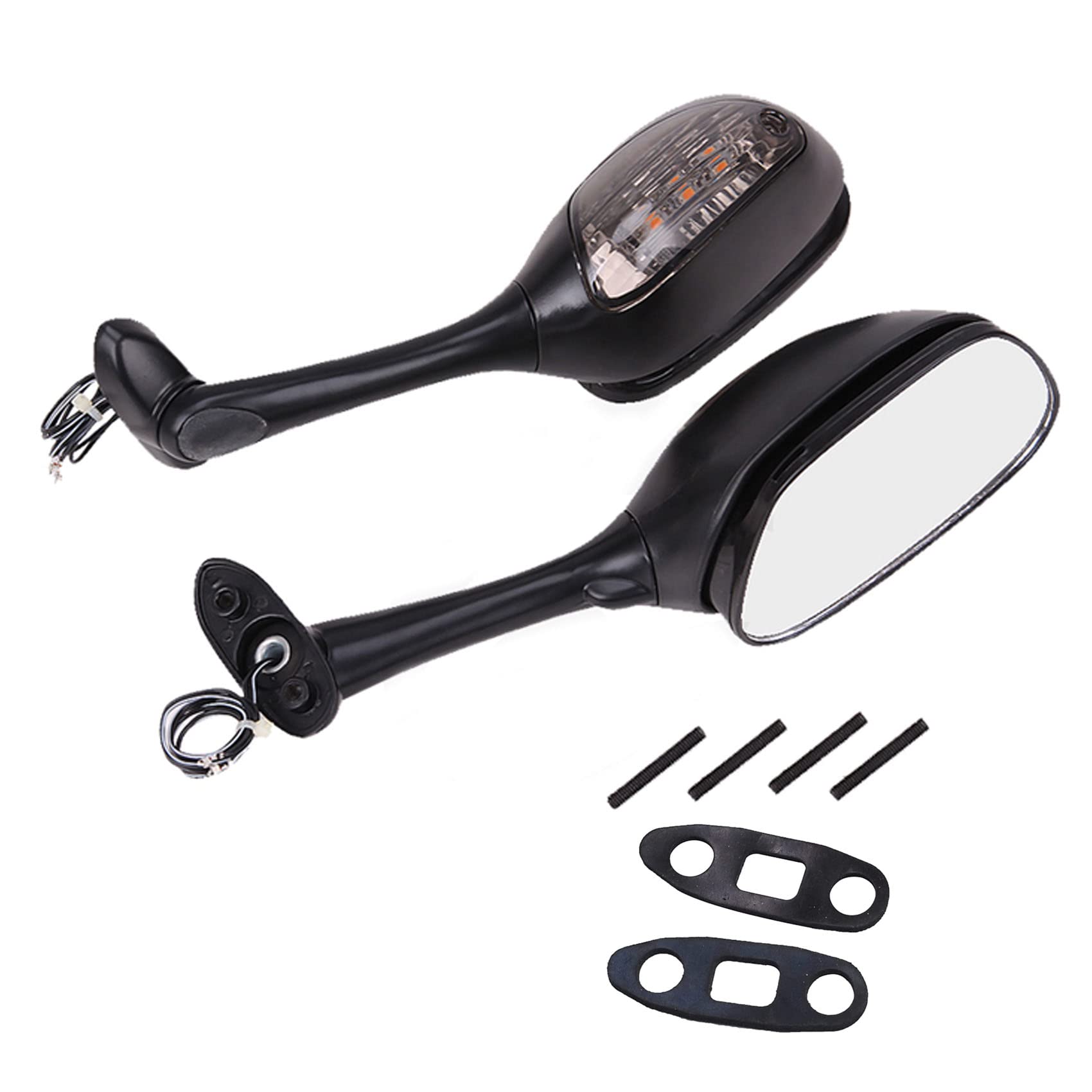 Labwork Black Mirrors Smoke Turn Signals Replacement For Suzuki Gsxr600 Gsxr750 2006-2015, Gsxr1000 2005-2015