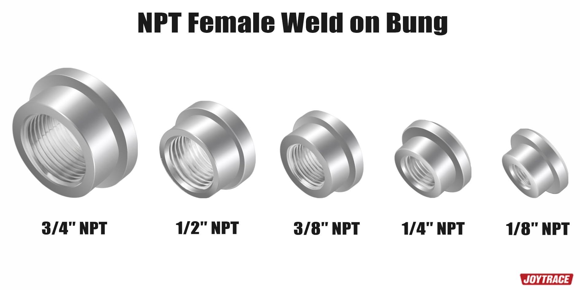 3/4 Npt Female Threaded Stepped Weld On Bung Fitting Aluminum 2Pcs