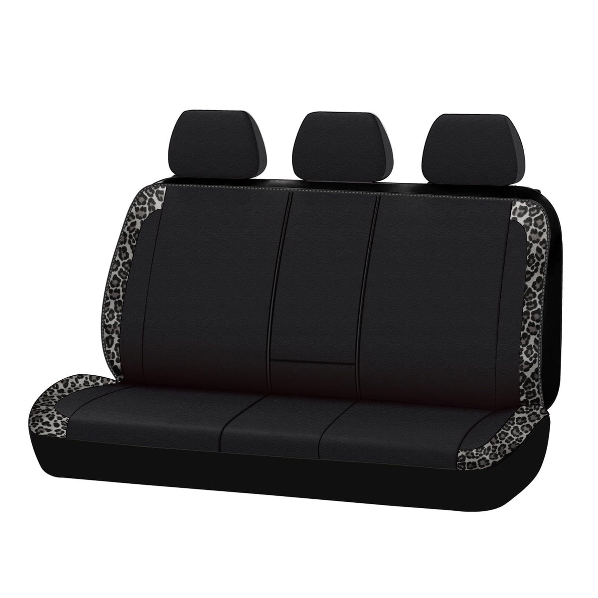 Flying Banner Neoprene Rear Bench car seat Covers car seat Protectors Split 40/60 60/40 (Leopard Gray & Black, Neoprene)
