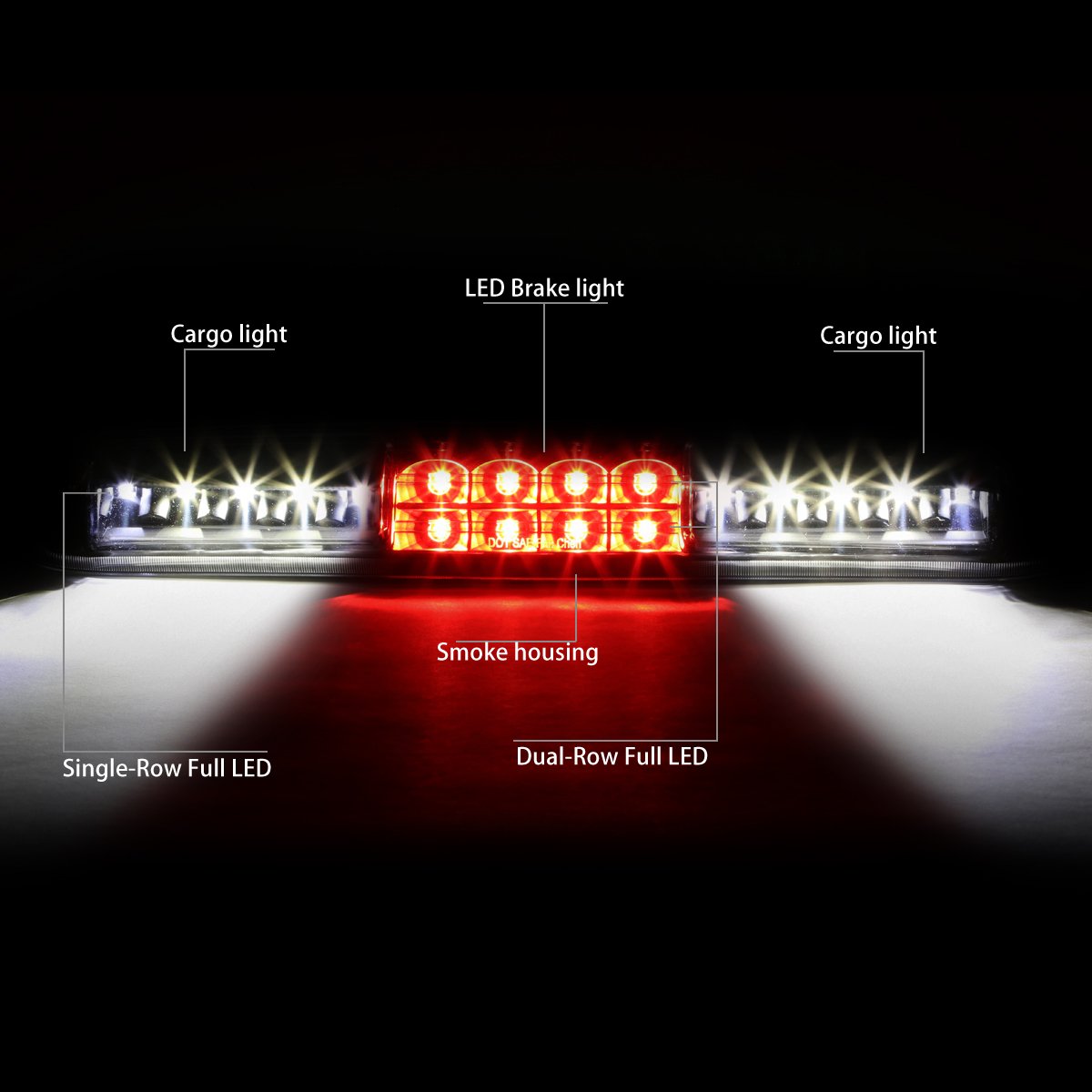 Dna Motoring 3Bl-Gmc99-Led-Bk-Sm Led Third Brake Light