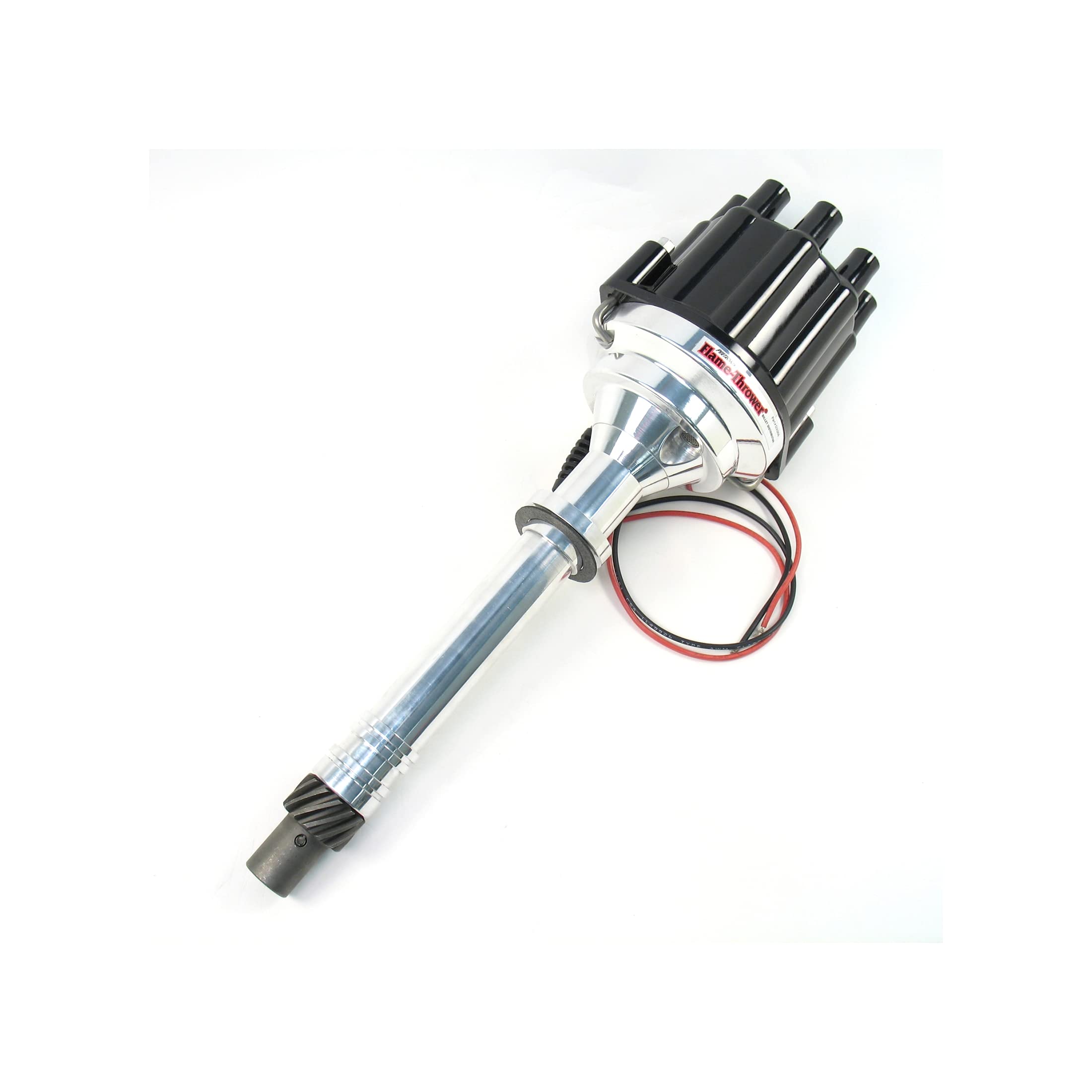 Pertronix D200800 Flame-Thrower Black Cap Plug and Play Marine Billet Electronic Distributor with Ignitor II Technology with Bla