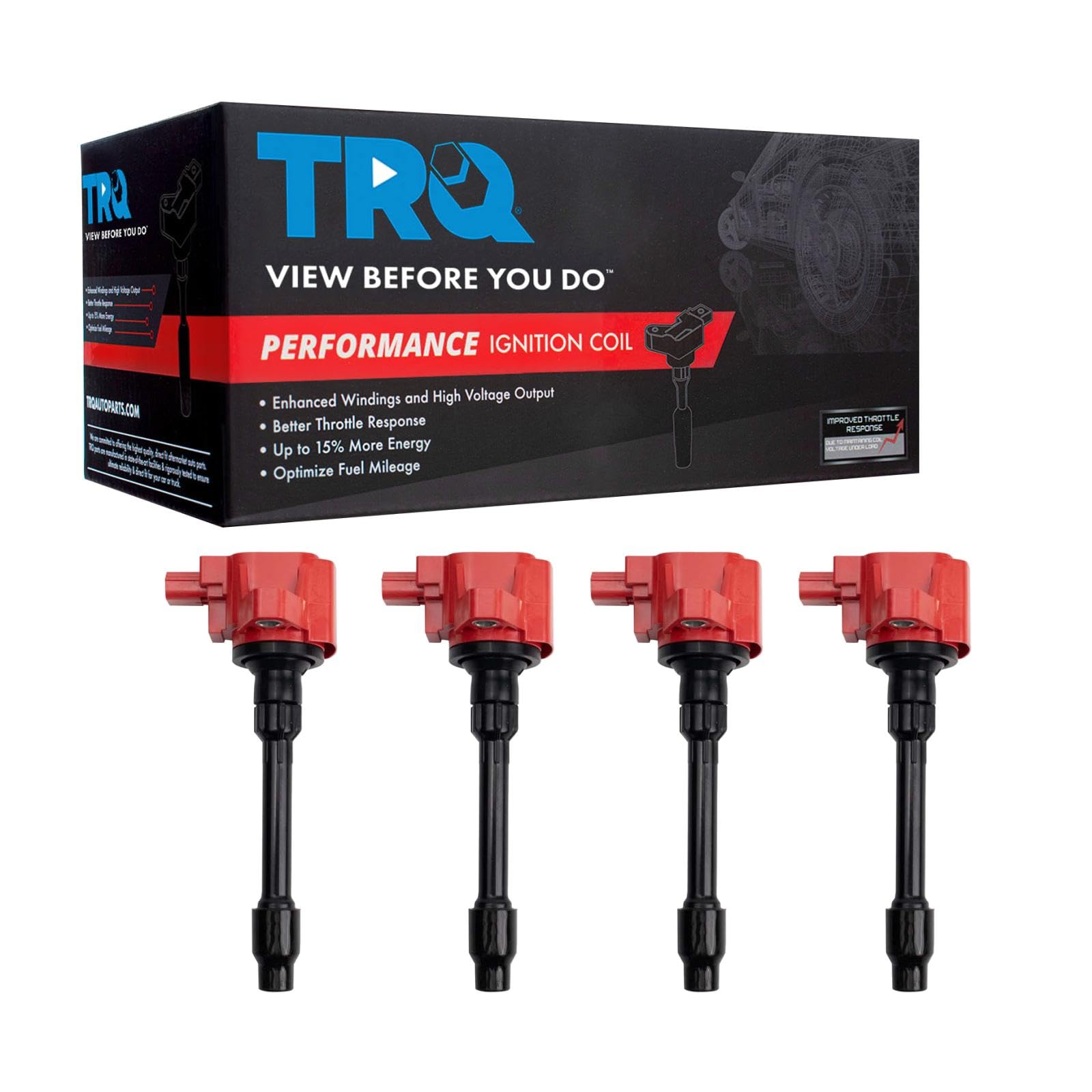 TRQ Ignition Coil Set Compatible with 2016-2020 Honda Civic 2015-2020 Fit