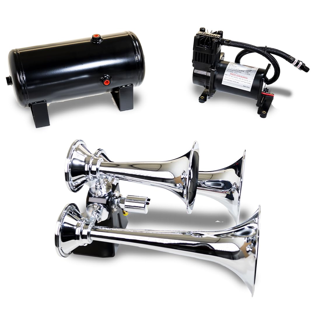 Kleinn Air Horns Hk6 Complete Triple Train Horn System
