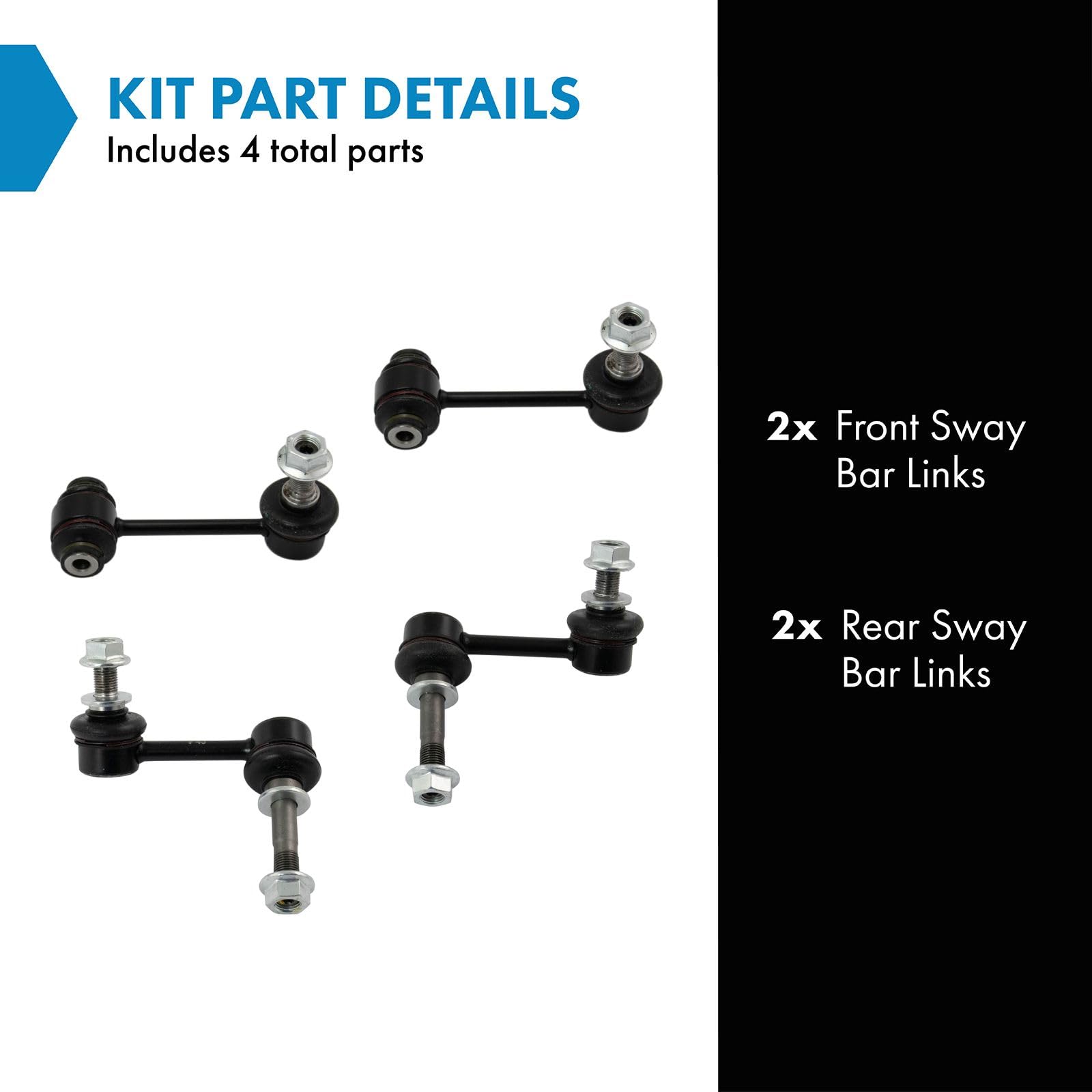 Trq Front & Rear Sway Bar Stabilizer Link Set Compatible With 2006 Lexus Gs300 2007-2011 Gs350 2006-2007 Gs430 Gs450H 2008-2011
