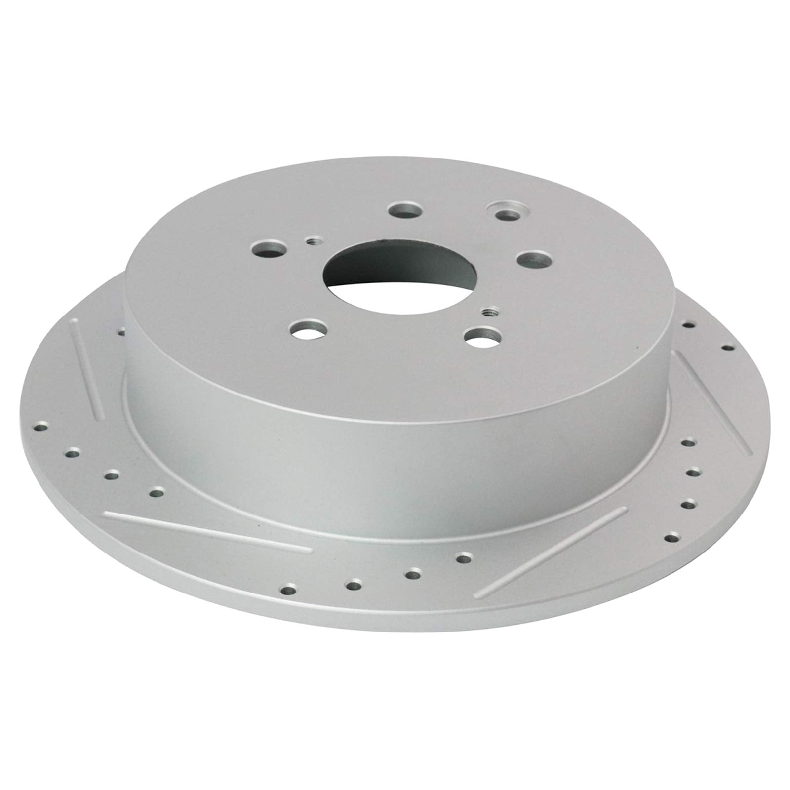 Trq Rear Performance Brake Rotors Set Solid Premium G-Coated Cross Drilled & Slotted Compatible With 2010-2015 Lexus Rx350 Rx450