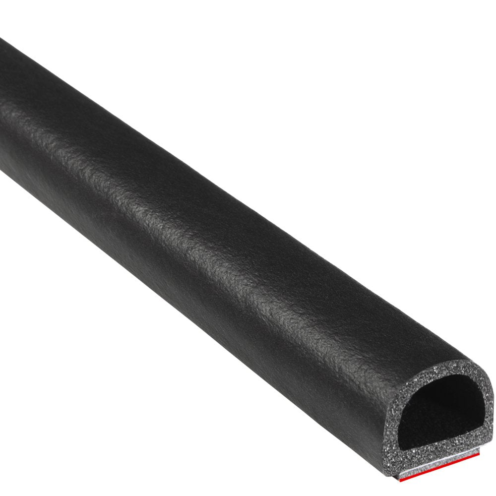 Trim-Lok D-Shaped Rubber Seal - .562    Height.75    Width, 100 Length - Epdm Foam Seal With Bt (3M) High Strength Bonded Tape S