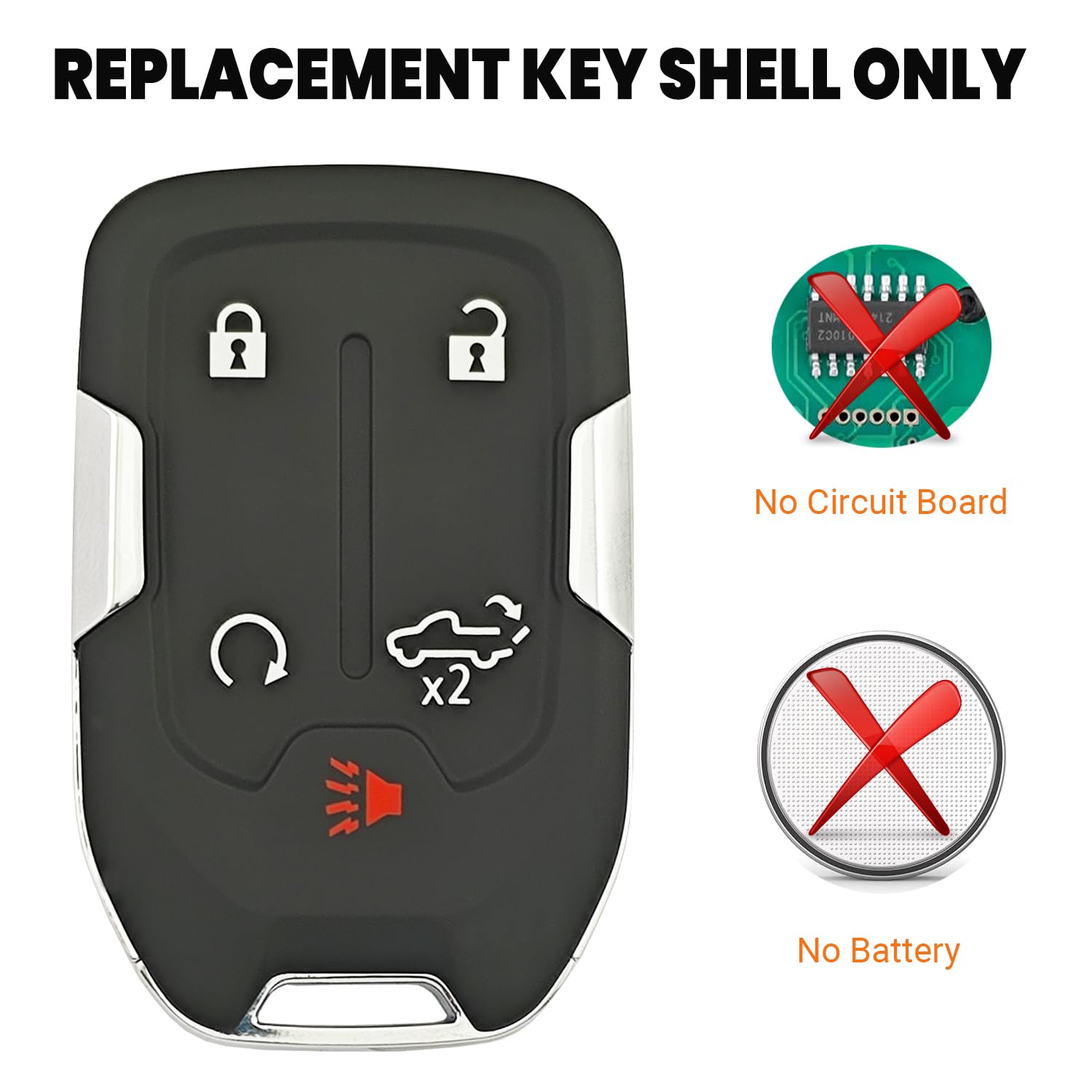 Smart Key Fob Cover Case Shell Fit For 2022 2021 2020 2019 Chevy Silverado And Gmc Sierra 1500 2500Hd 3500Hd Keyless Entry Remot