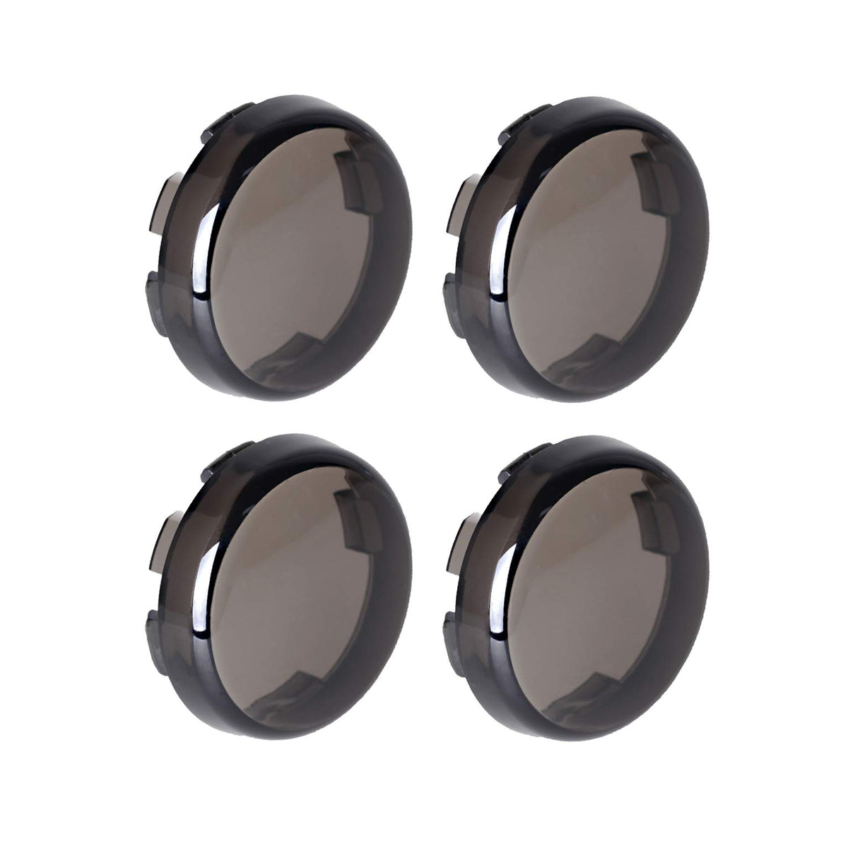 Nthreeauto Smoke Bullet Turn Signal Light Lens Cover Compatible With Harley Sportster Street Glide Road King Softail, Qty 4