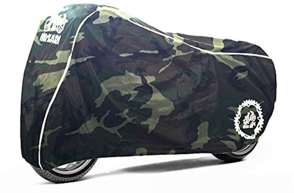 Nuzari Heavy Duty Motorcycle Cover - Outdoor Bike Storage Motorcycle Covers - Motorcycle Cover Waterproof Outdoor - Dirt Bike Covers (Camouflage, Medium)