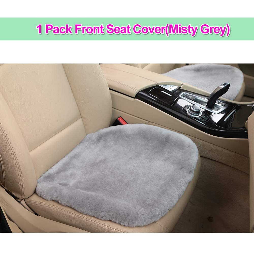 Ogland 20 Inchs Fluffy Shearling Sheepskin Car Seat Cover For Auto Interior Accessories With Soft Fuzzy Wool Eco-Friendly Natura