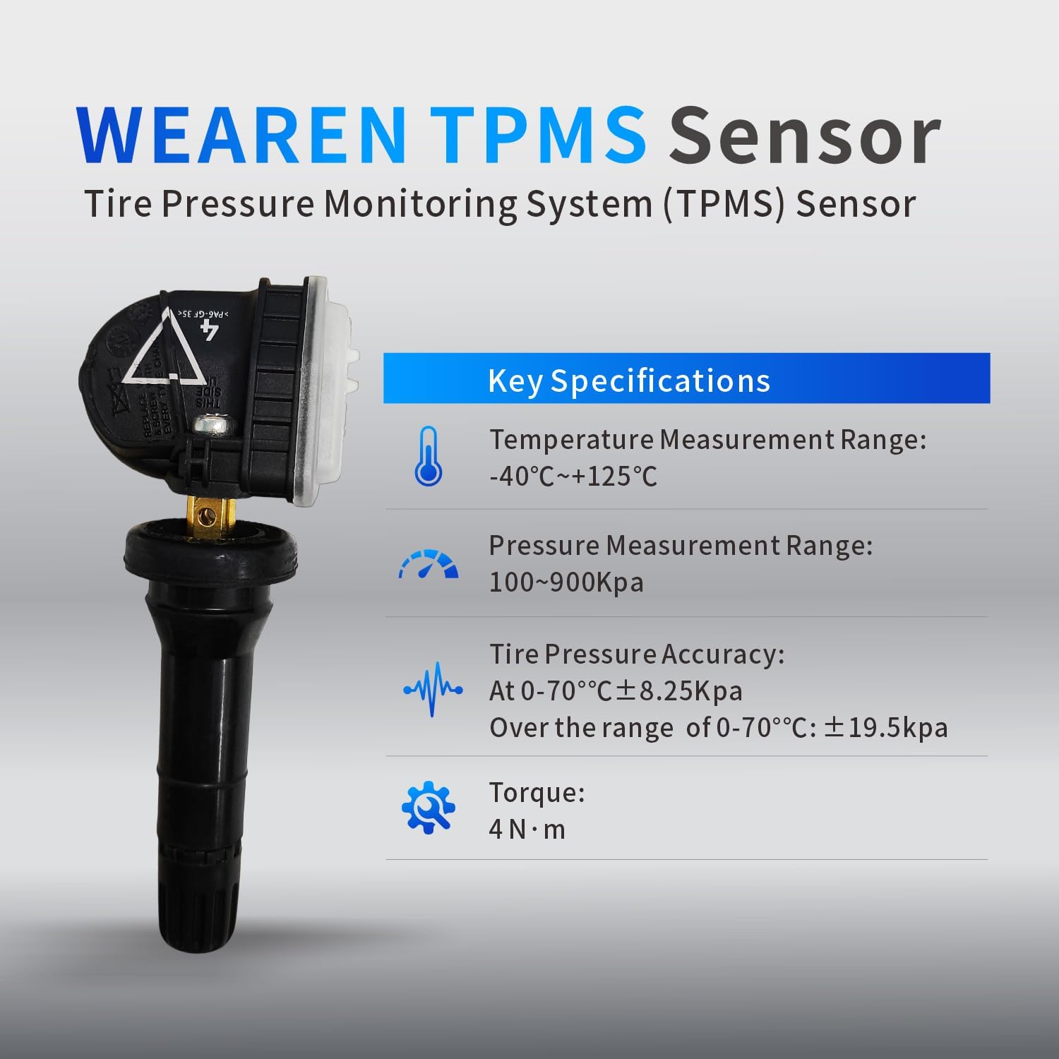 13598773 TPMS Sensor Tire Pressure Sensor Set of 4 433 MHZ Compatible with Chevy Silverado 1500 Camaro Impala Traverse Malibu Ex