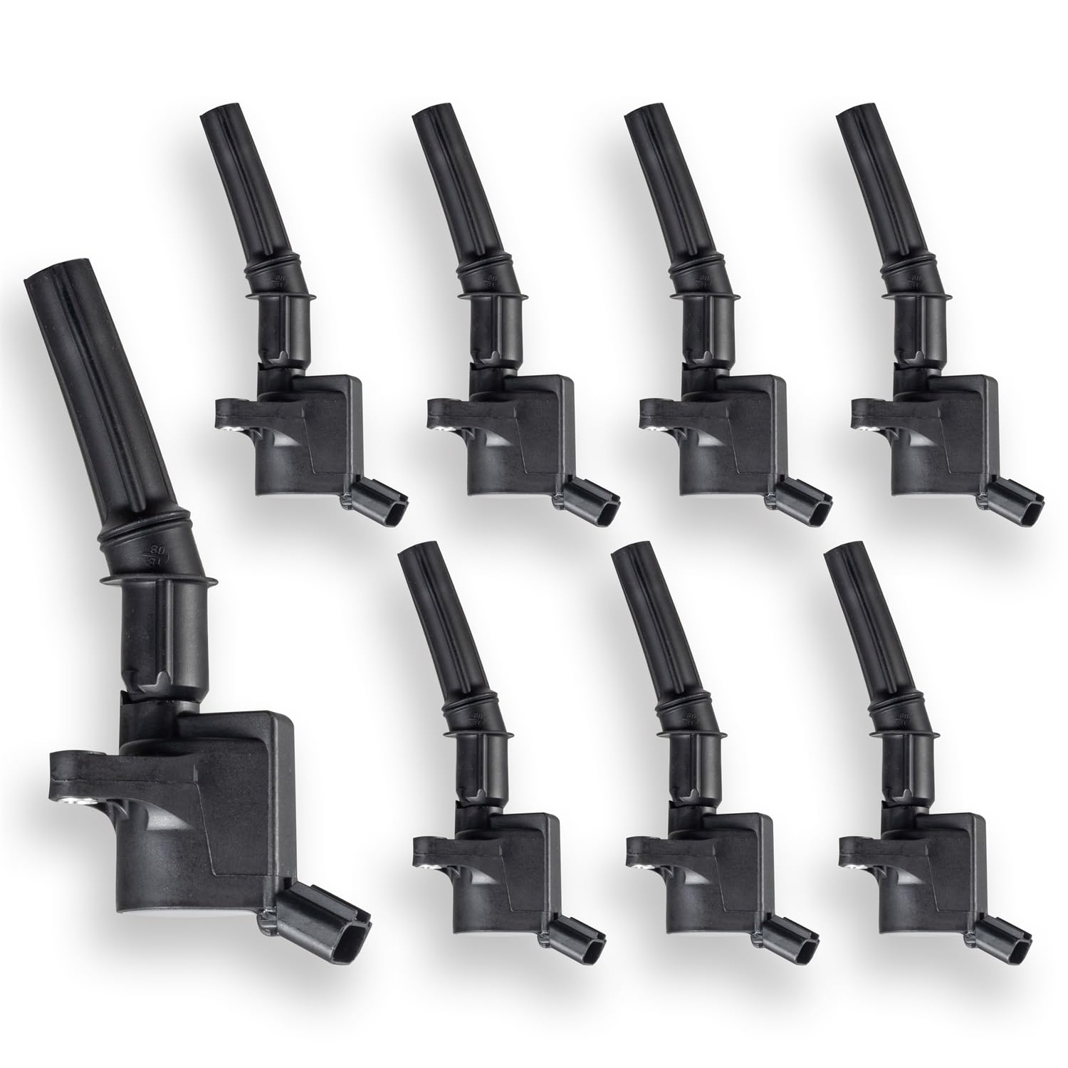ENA Set of 8 Curved Boot Ignition Coil Pack Compatible with Ford Lincoln Mercury 4.6L 5.4L V8 Replacement for DG508 C1454 C1417 