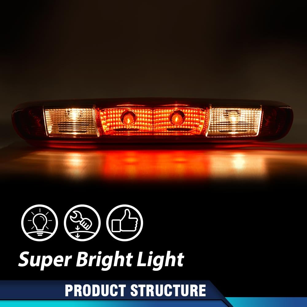 Pit66 Third Brake Light 3Rd Cargo Lamp High Mount Stop Light Compatible With Chevy Silverado Gmc Sierra 1500 2008-2013/Fit Chevy