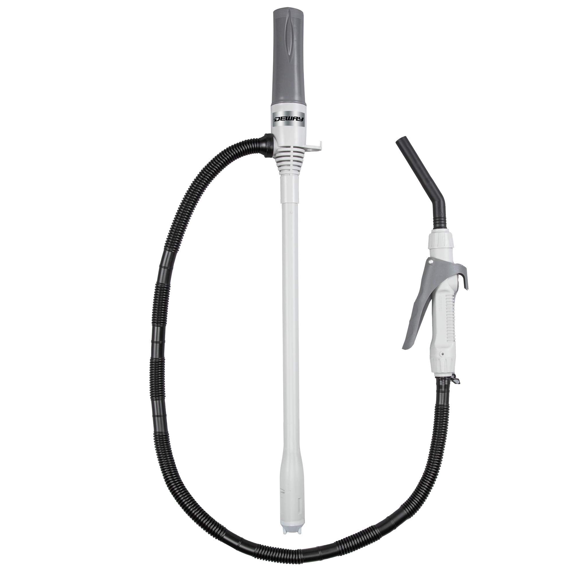 Deway Automatic Fuel Transfer Pump With Nozzle For Quick Flow Control & Stop, 3X More Powerful D Battery Powered, Extra Long Hos